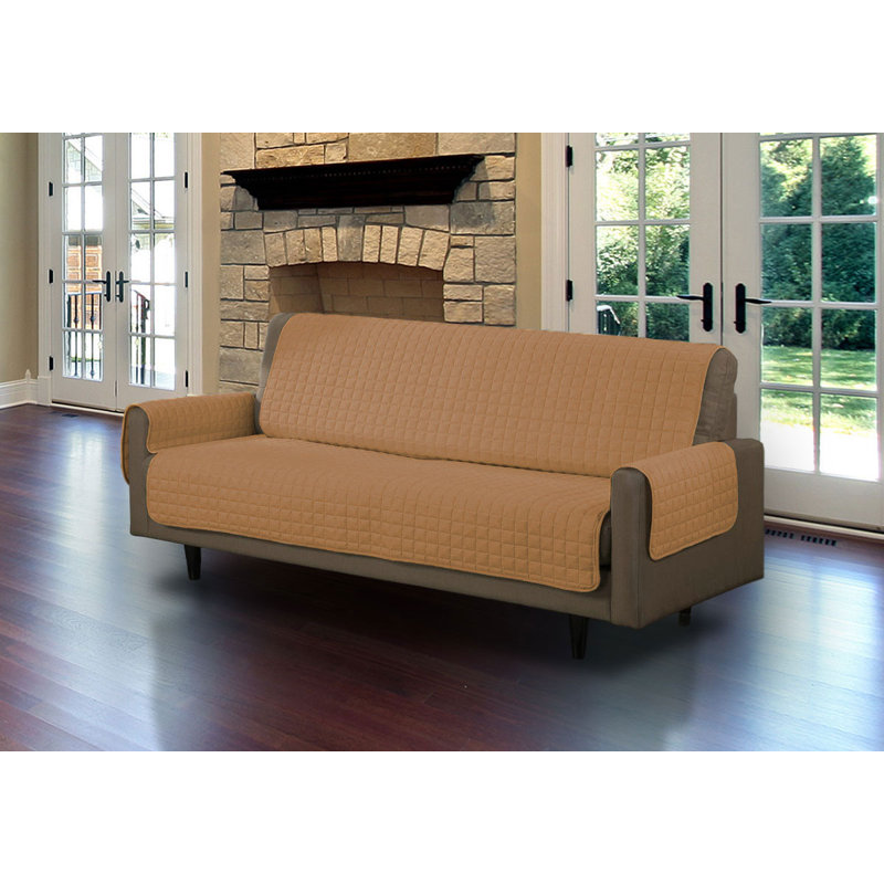 Symple Stuff Microsuede Box Cushion Sofa Slipcover & Reviews Wayfair